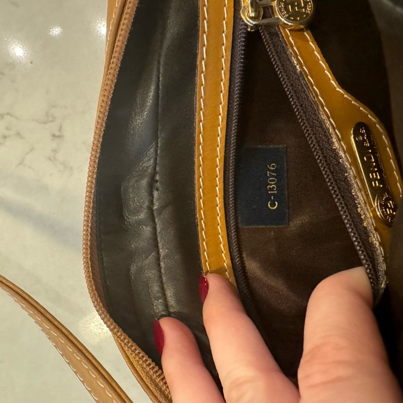 Vintage Fendi Roma Italy 1925 Bag, Cloth And Leather Crossbody Bag - Picture 7 of 8